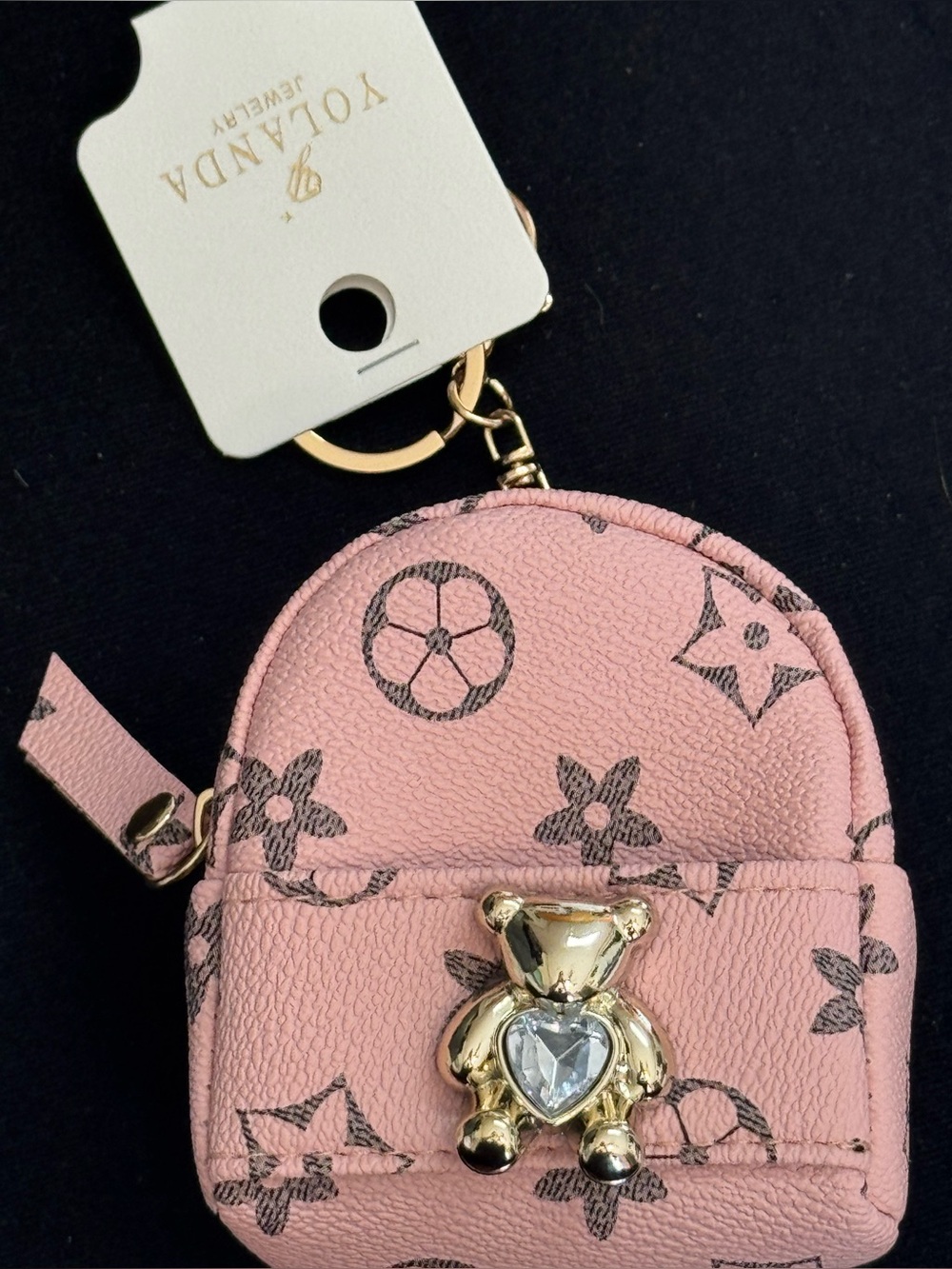 NWT Yolanda Mini Backpack Keychain Bag charm Coin Purse Wallet Pink